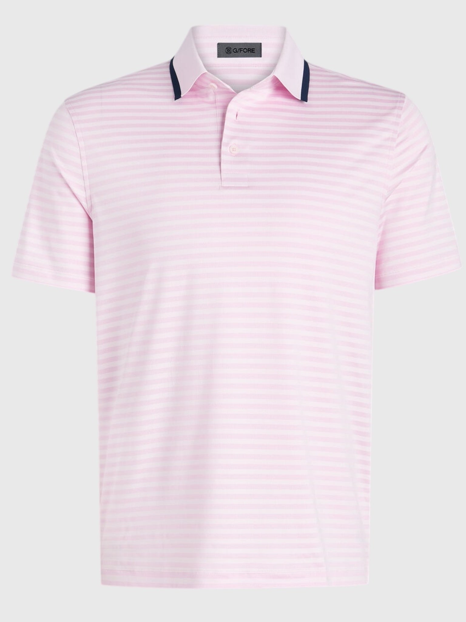 G/FORE Men's Perforated Stripe Jersey Polo - Saint Bernard