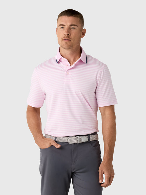 G/FORE Men's Perforated Stripe Jersey Polo