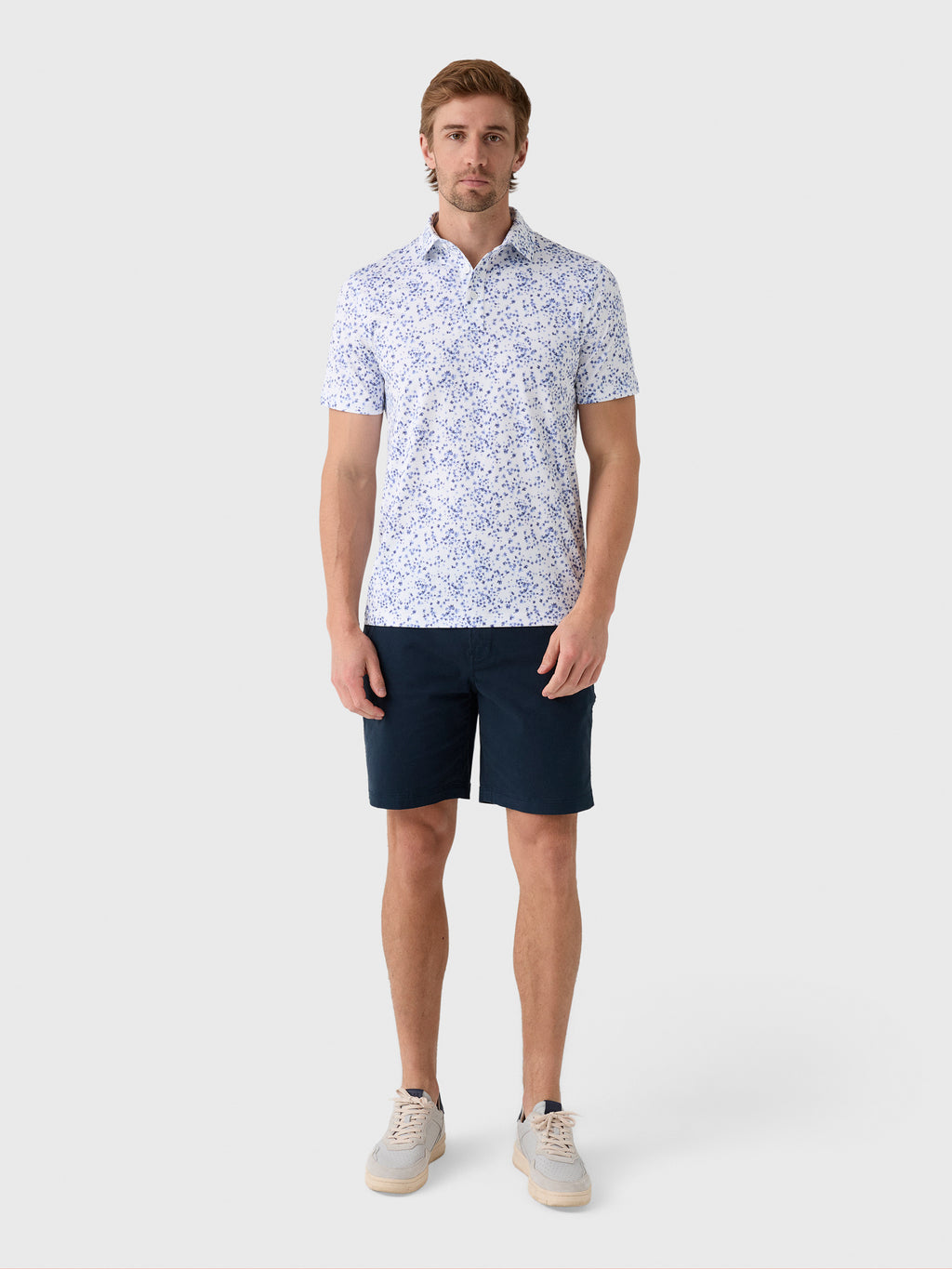 G/FORE Men's Scattered Ditzy Tech Jersey Polo - Saint Bernard