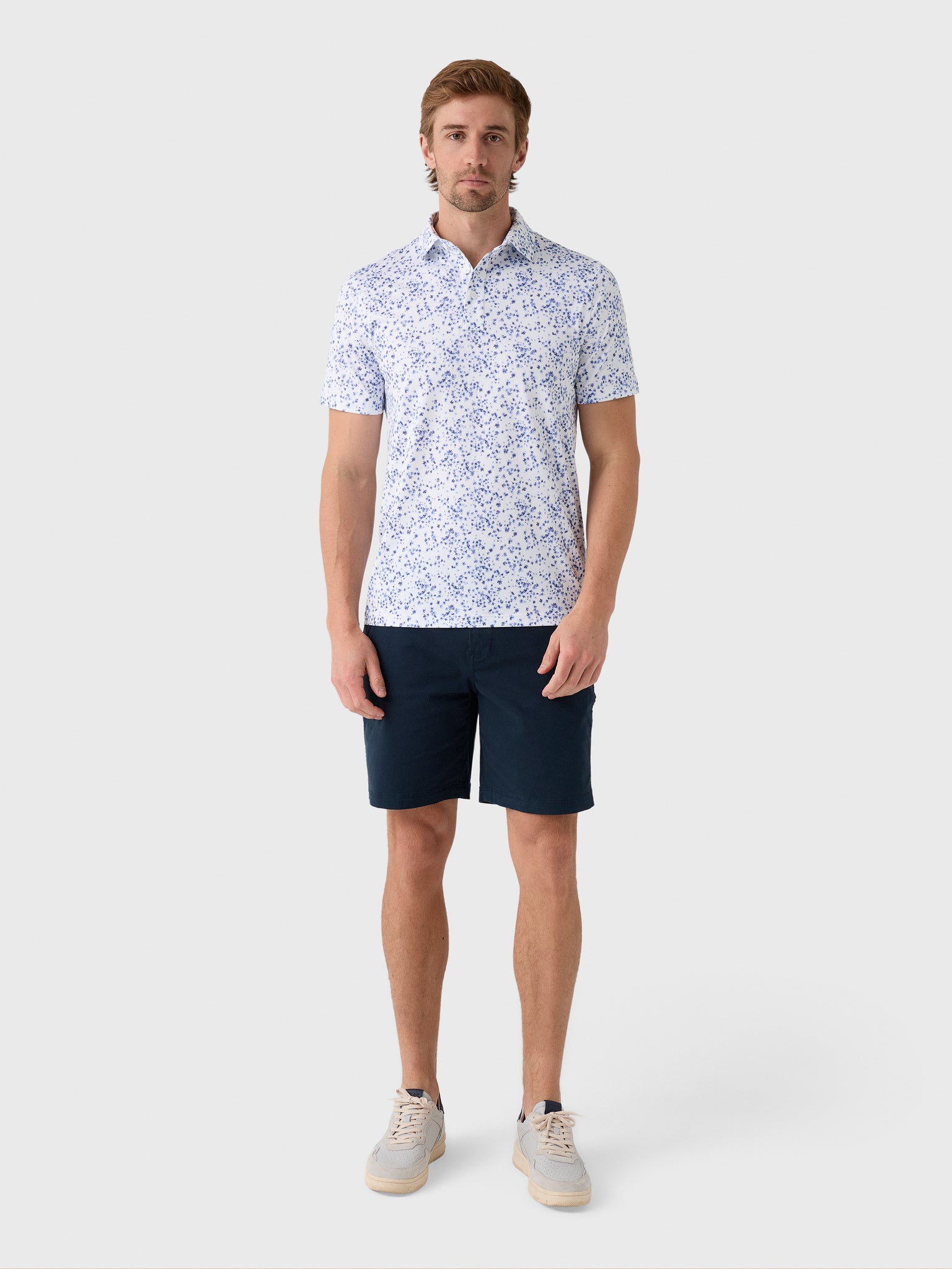 G/FORE Men's Scattered Ditzy Tech Jersey Polo - Saint Bernard