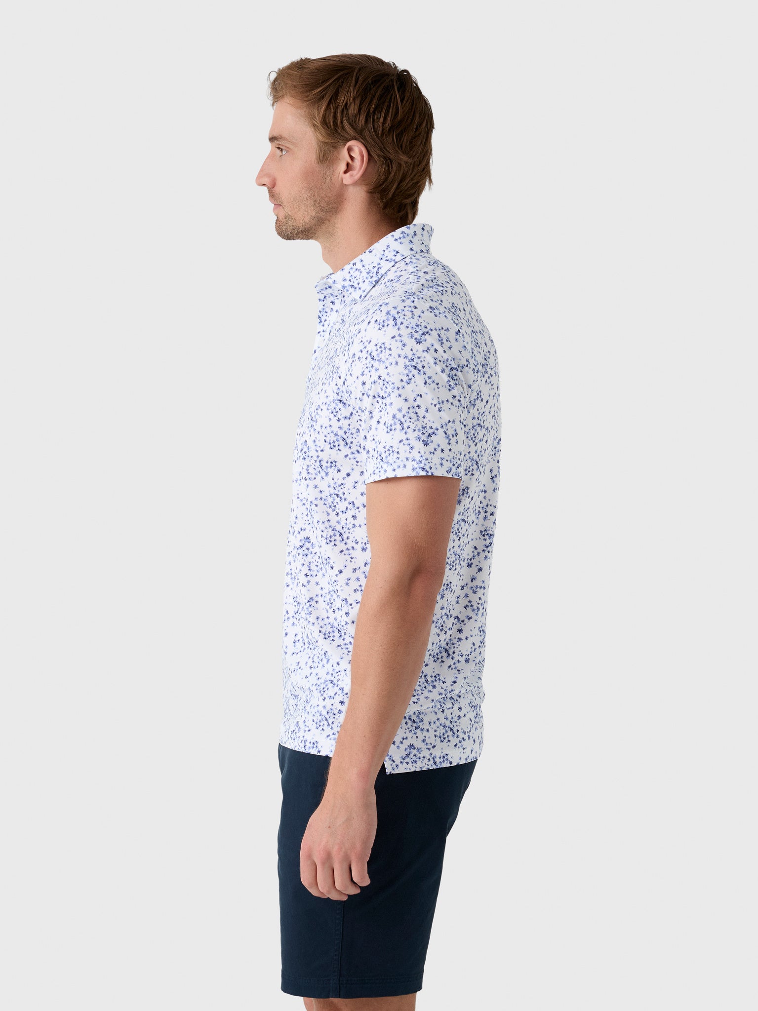 G/FORE Men's Scattered Ditzy Tech Jersey Polo - Saint Bernard