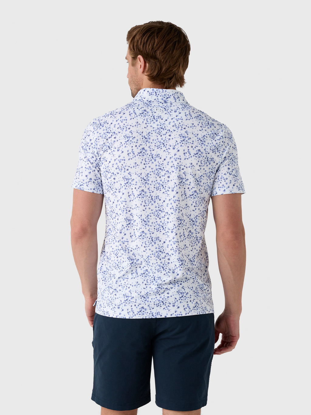 G/FORE Men's Scattered Ditzy Tech Jersey Polo - Saint Bernard