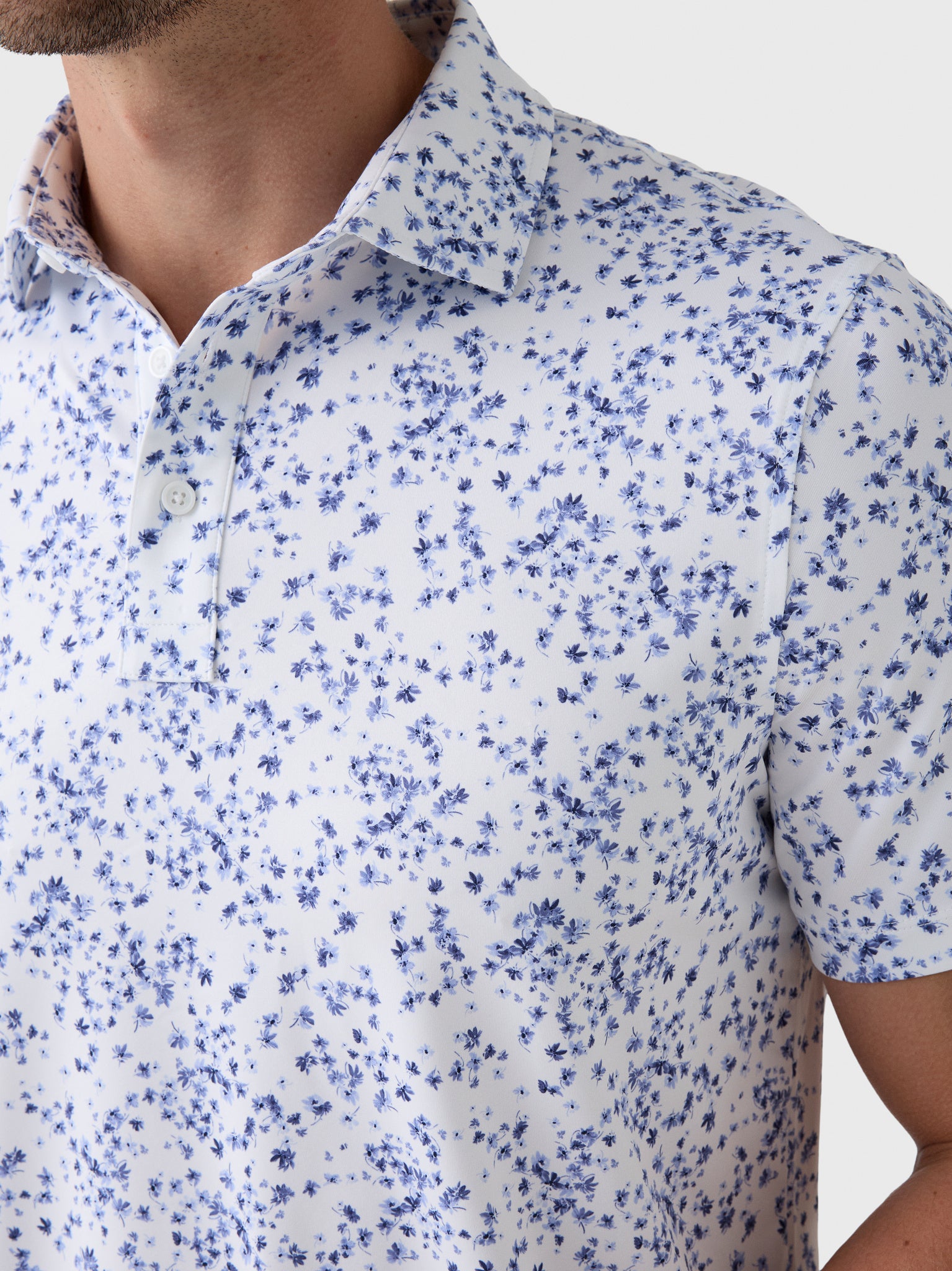 G/FORE Men's Scattered Ditzy Tech Jersey Polo - Saint Bernard