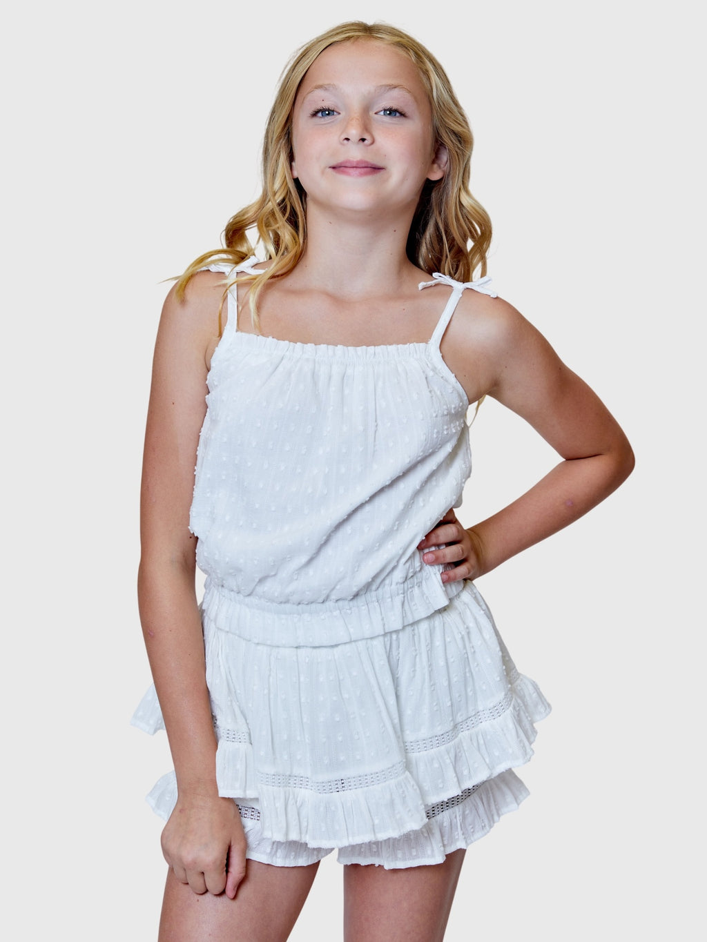 Design History Girls' Swiss Dot Tank - Saint Bernard