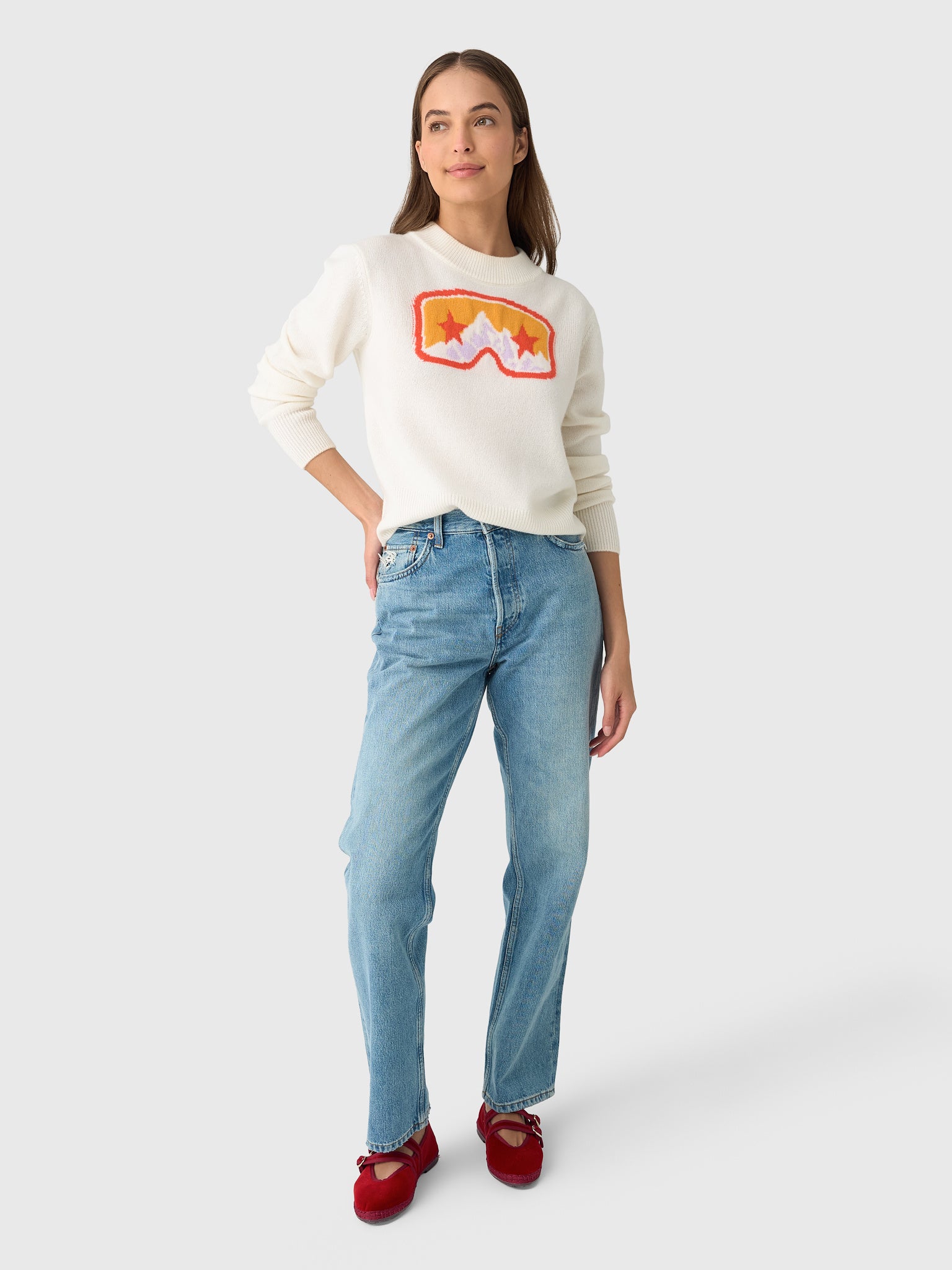 GOGGLE SWEATERxCREAM-alt1