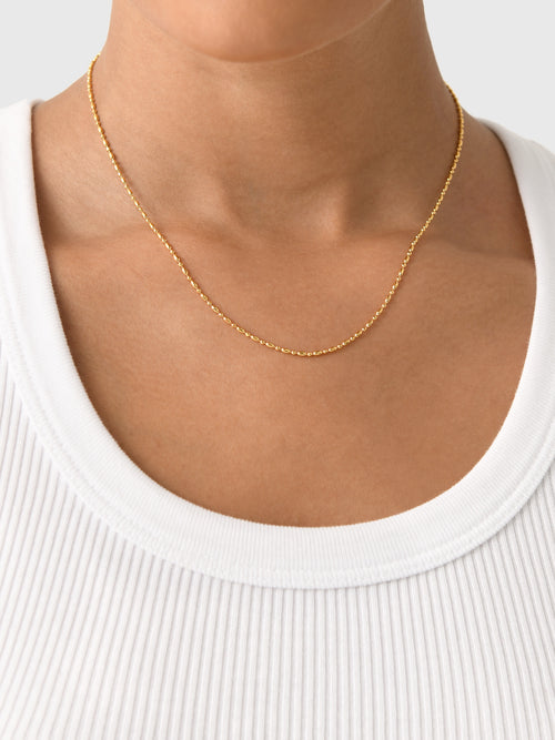 Alexa Leigh Gold Bar & Ball Chain Necklace