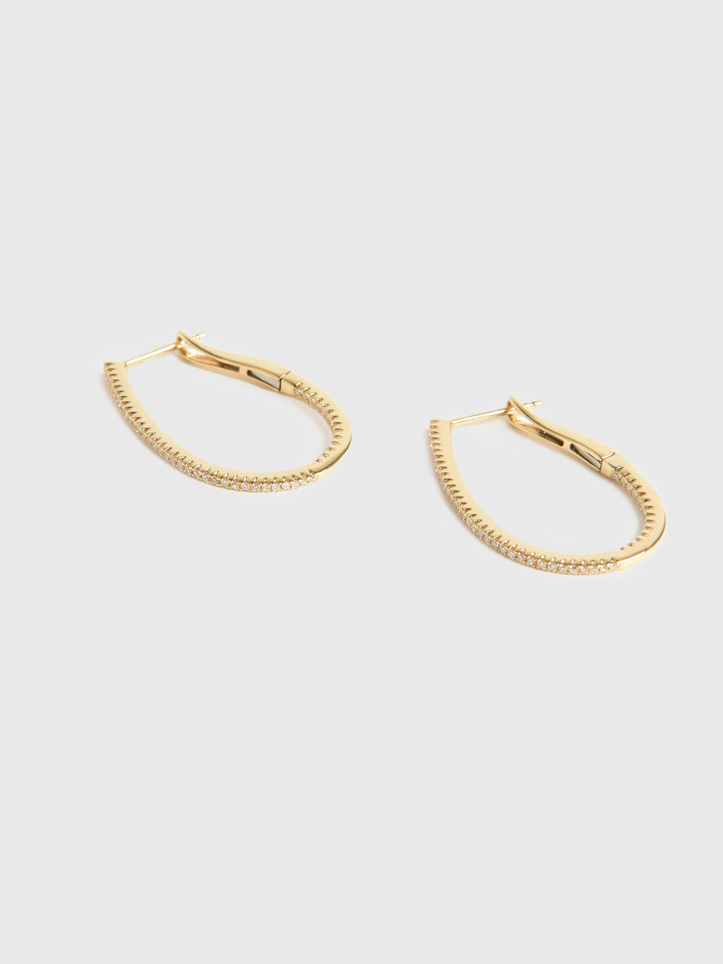 Francie B. Diamond Oval Hoop Earrings - Saint Bernard