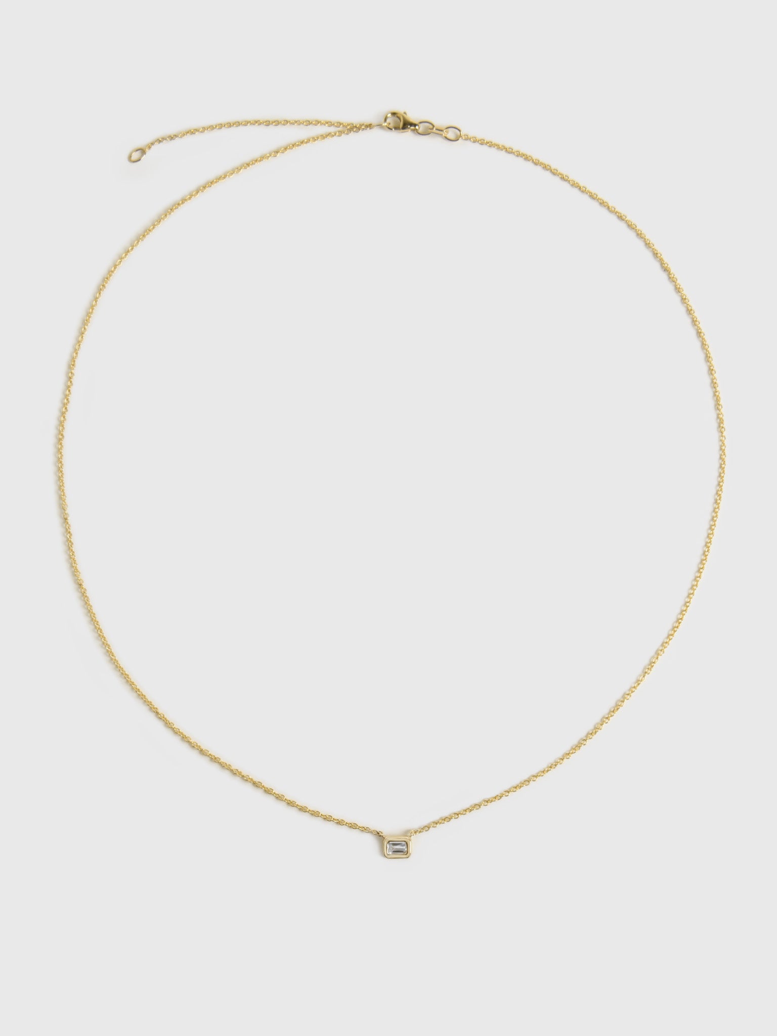 GOLD SINGLE BEZEL NECKLACExGOLD-alt2