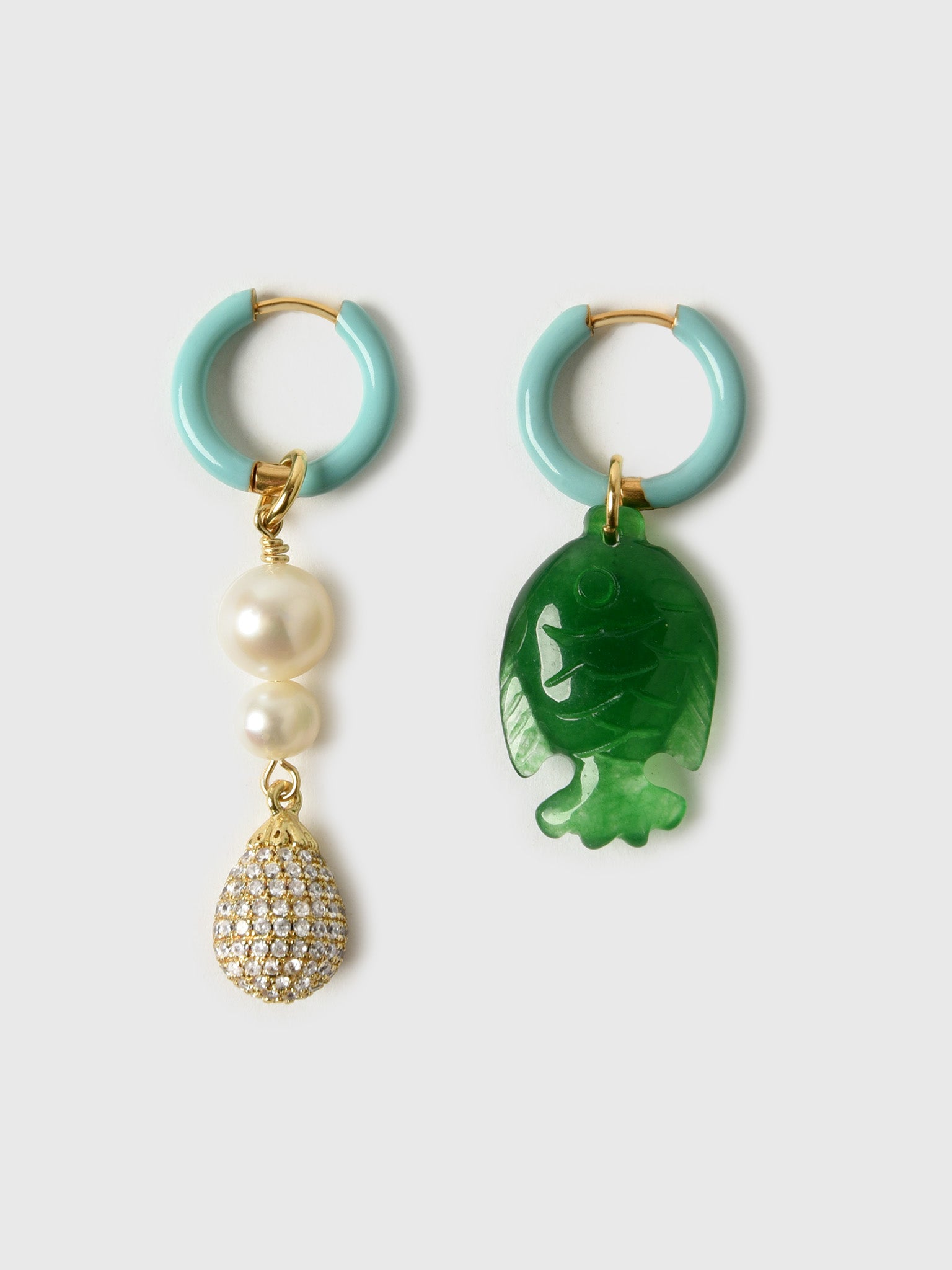 Notte Good Luck Fish Pearl Earrings - Saint Bernard