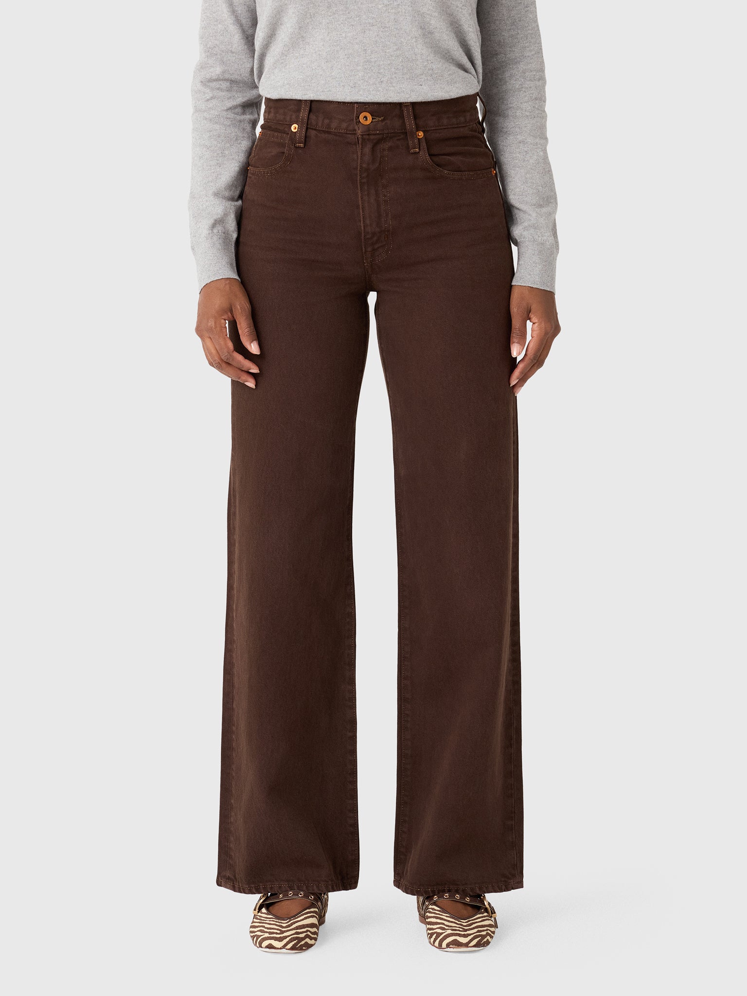 SLVRLAKE Women's Grace Wide Leg Jean - Saint Bernard