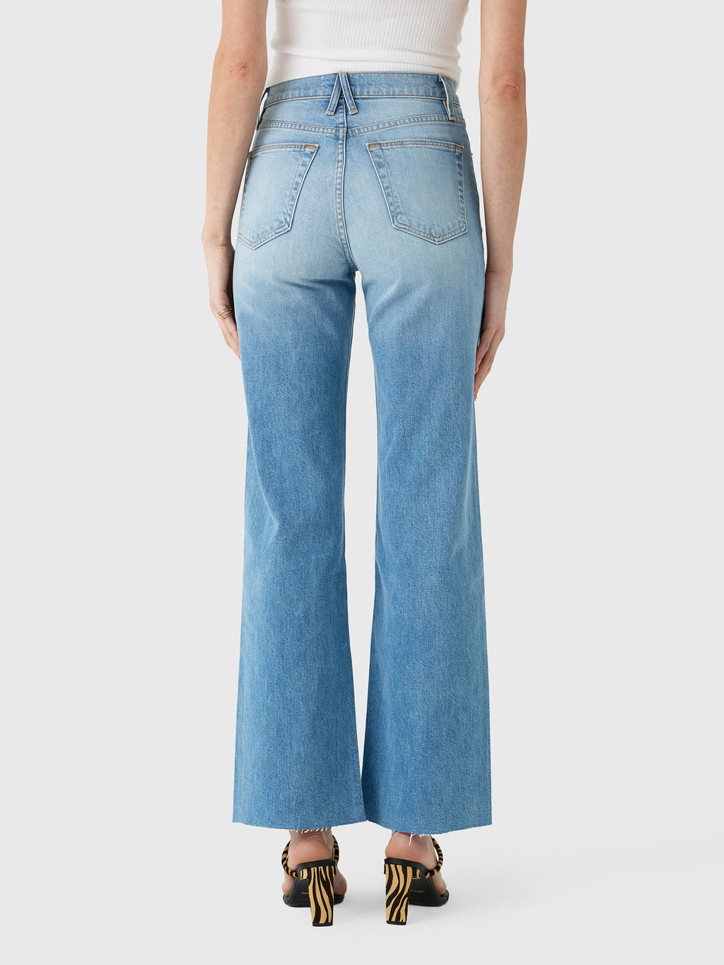 SLVRLAKE Women's Grace High Rise Wide Leg Jean - Saint Bernard