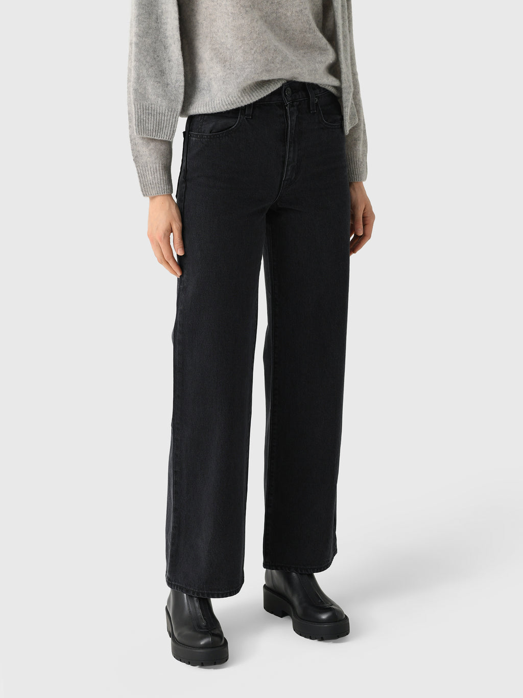 SLVRLAKE Women's Grace Wide Leg Jean - Saint Bernard