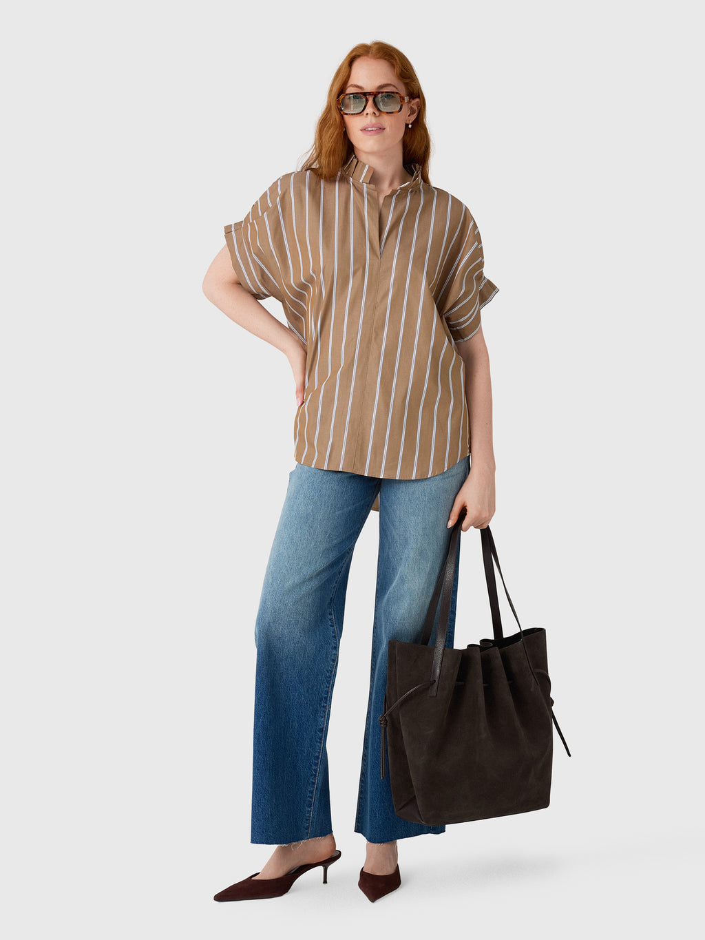 SLVRLAKE Women's Grace Wide Leg Jean - Saint Bernard