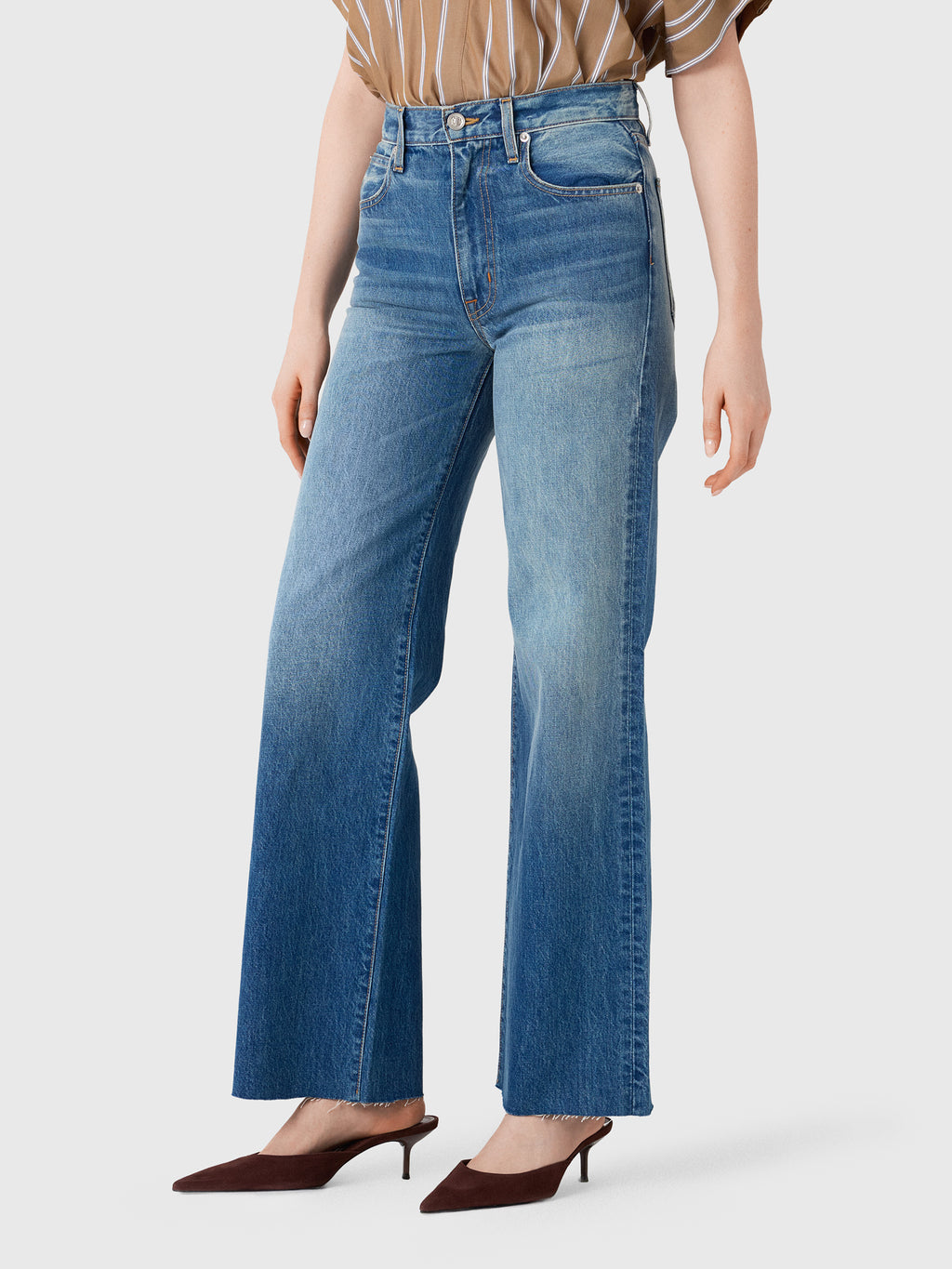 SLVRLAKE Women's Grace Wide Leg Jean - Saint Bernard