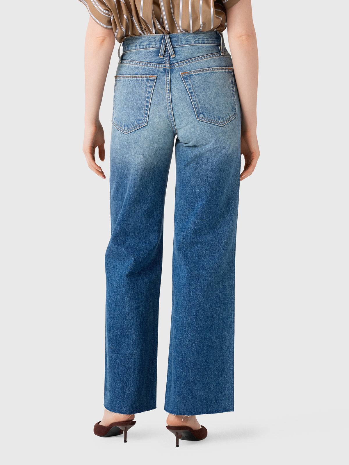 SLVRLAKE Women's Grace Wide Leg Jean - Saint Bernard