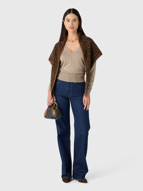 SLVRLAKE Women's Grace High Rise Wide Leg Jean - Saint Bernard