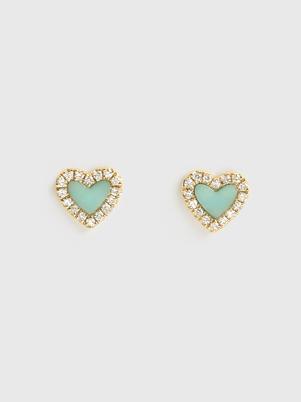Francie B. Green Heart Stud Earrings - Saint Bernard