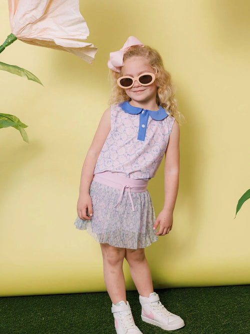 Courtside Kids Girls' Lavender Love Pleated Skort