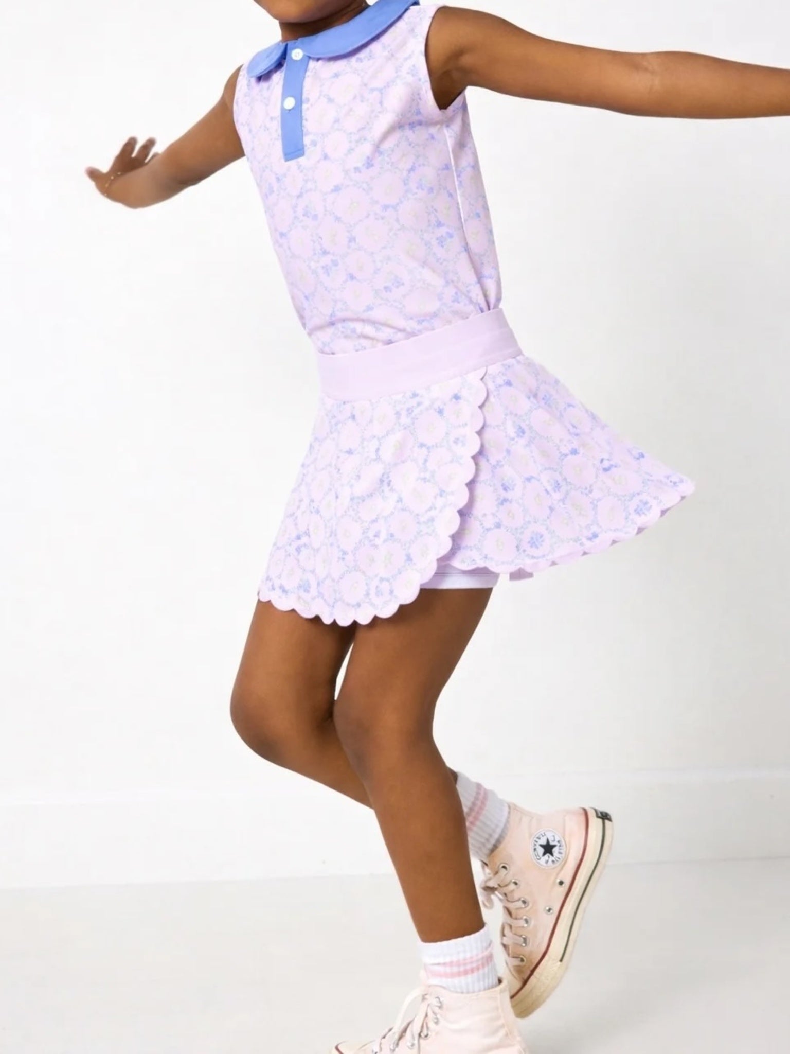 Courtside Kids Girls' Lavender Love Scalloped Skort - Saint Bernard