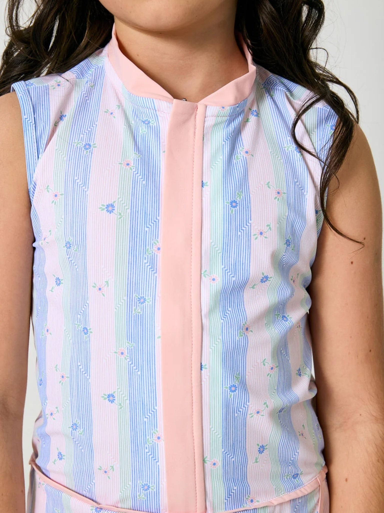 Courtside Kids Girls' Striped In Bloom Court Dress - Saint Bernard