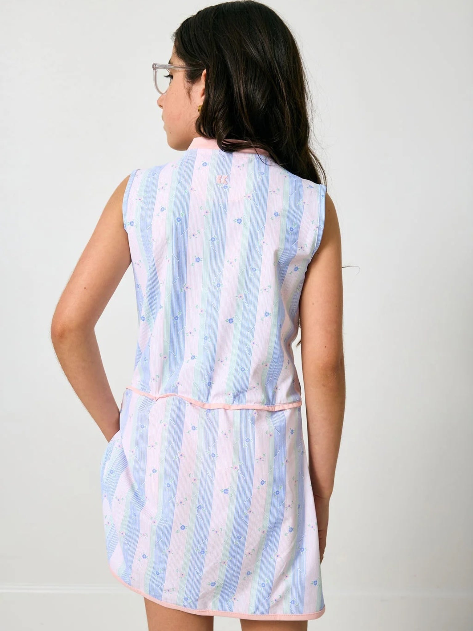 Courtside Kids Girls' Striped In Bloom Court Dress - Saint Bernard