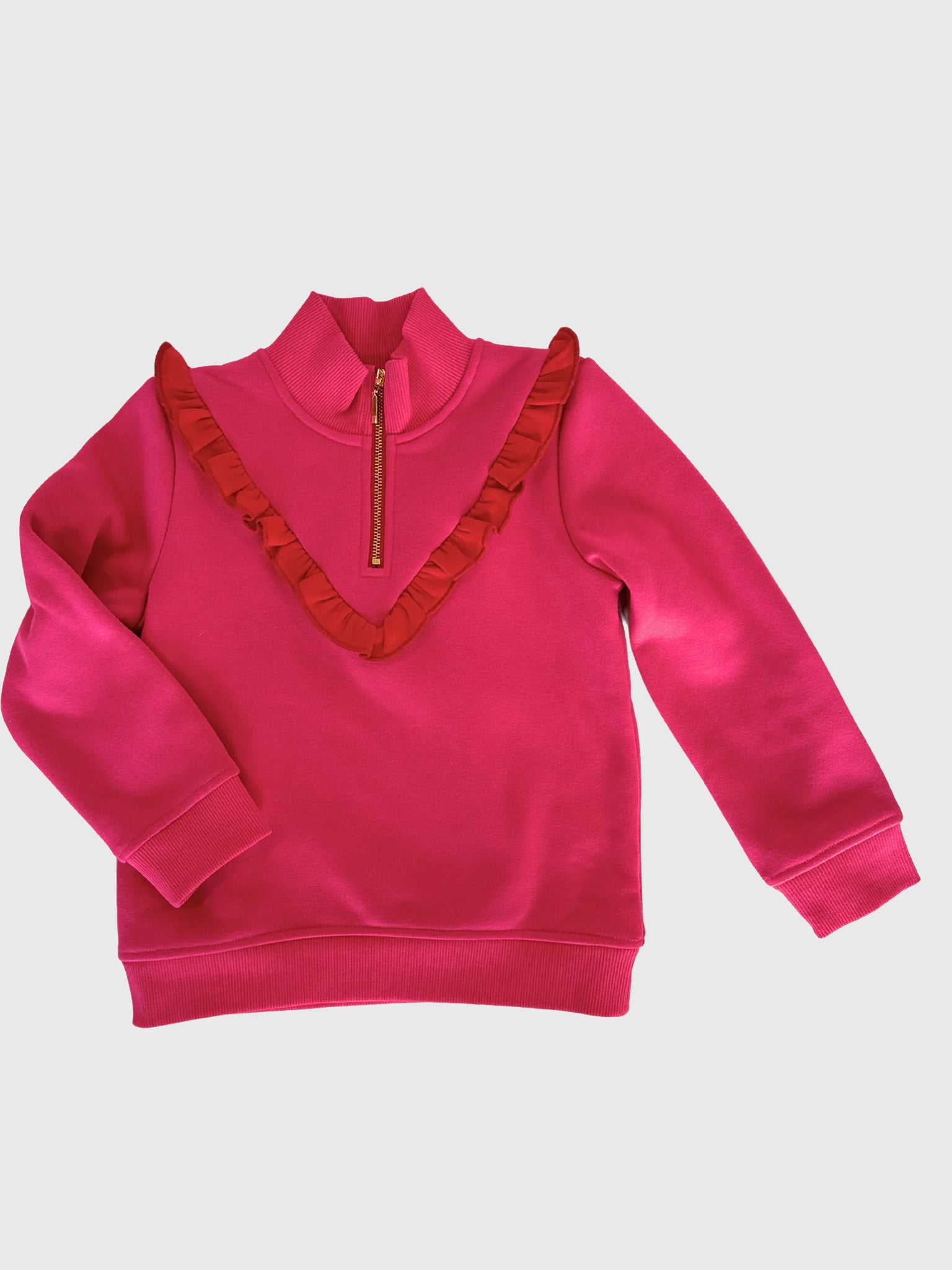 Nella June Girls' Ruffle Half-Zip - Saint Bernard