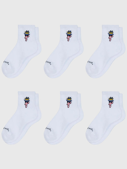 Goat USA Boys' Ankle 6-Pack Socks - Saint Bernard