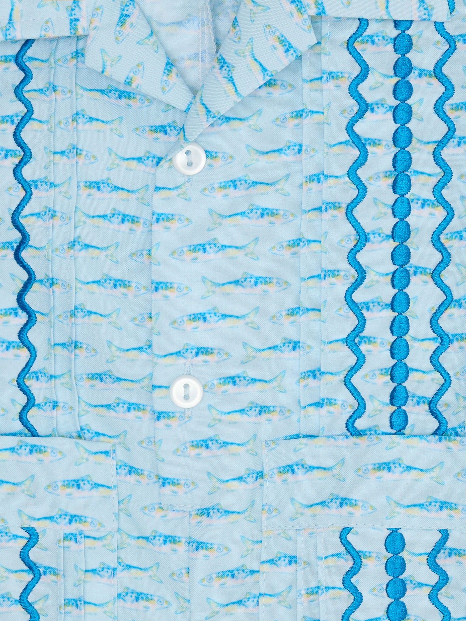Six Honeybees Baby Boys' Guayabera Romper - Saint Bernard