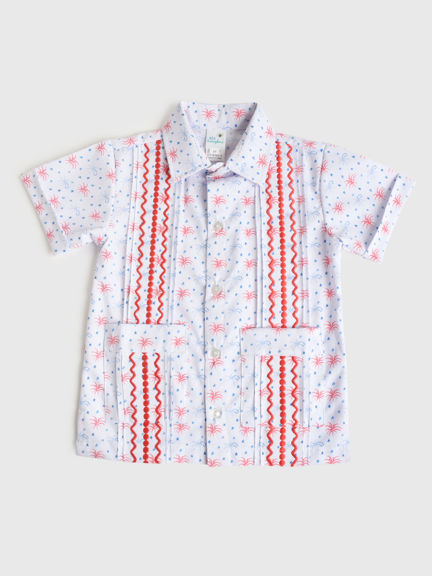 Six Honeybees Boys' Guayabera Shirt - Saint Bernard