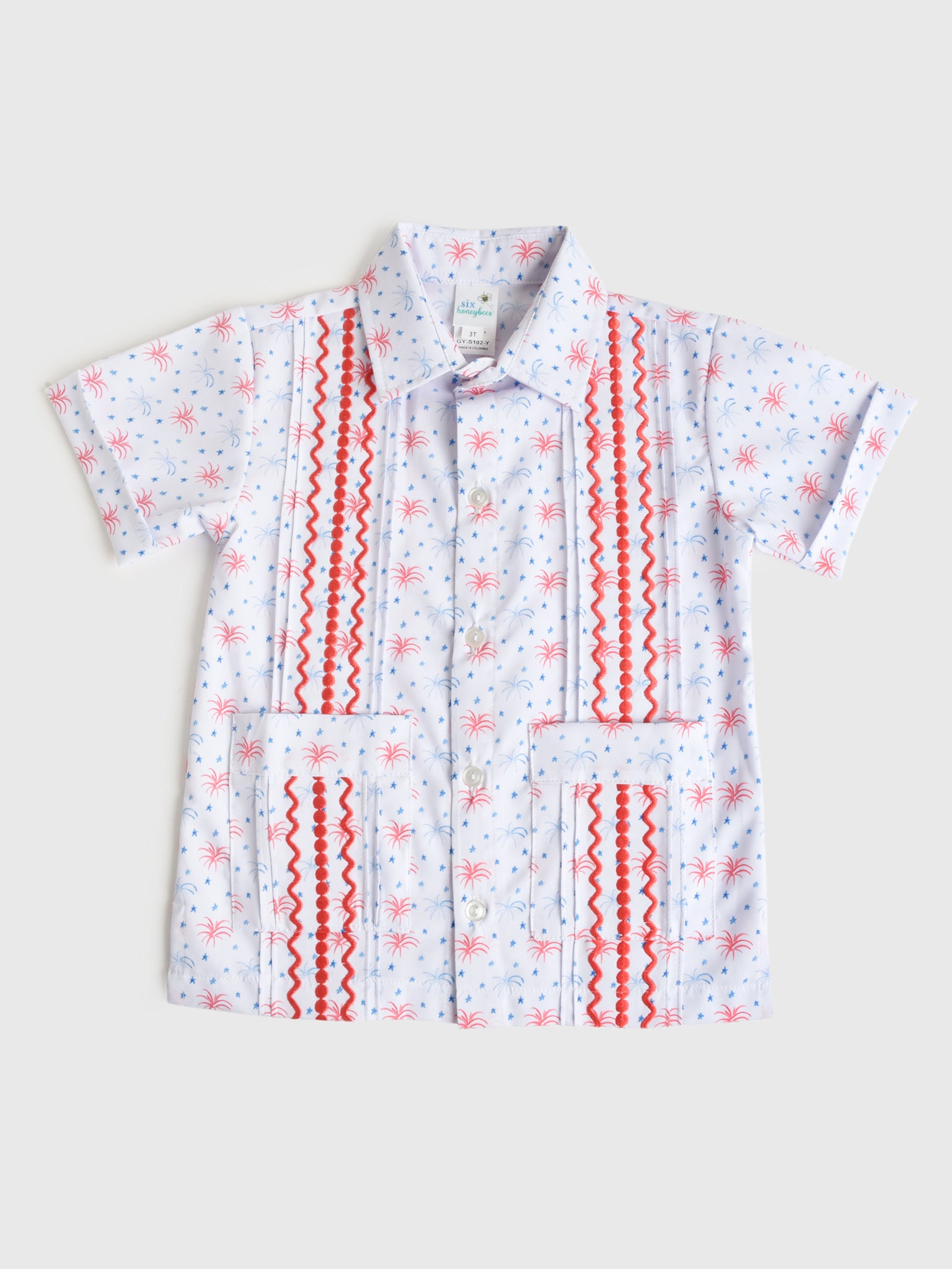 Six Honeybees Boys' Guayabera Shirt - Saint Bernard