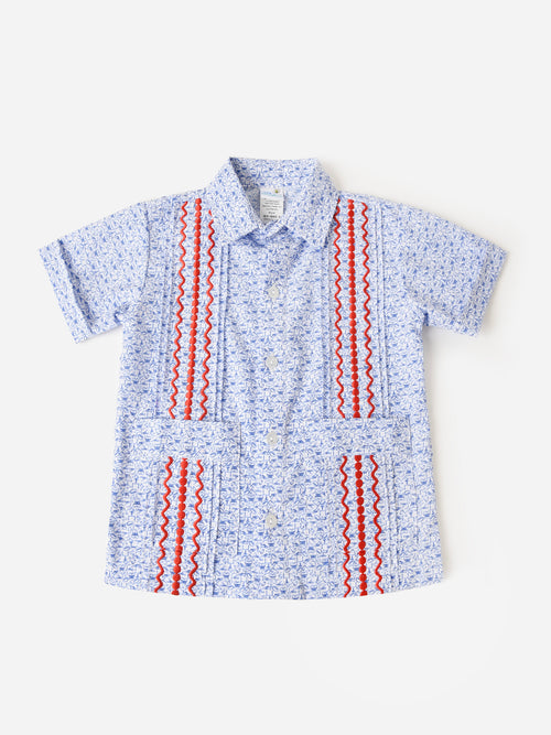 Six Honeybees Boys' Guayabera Shirt - Saint Bernard