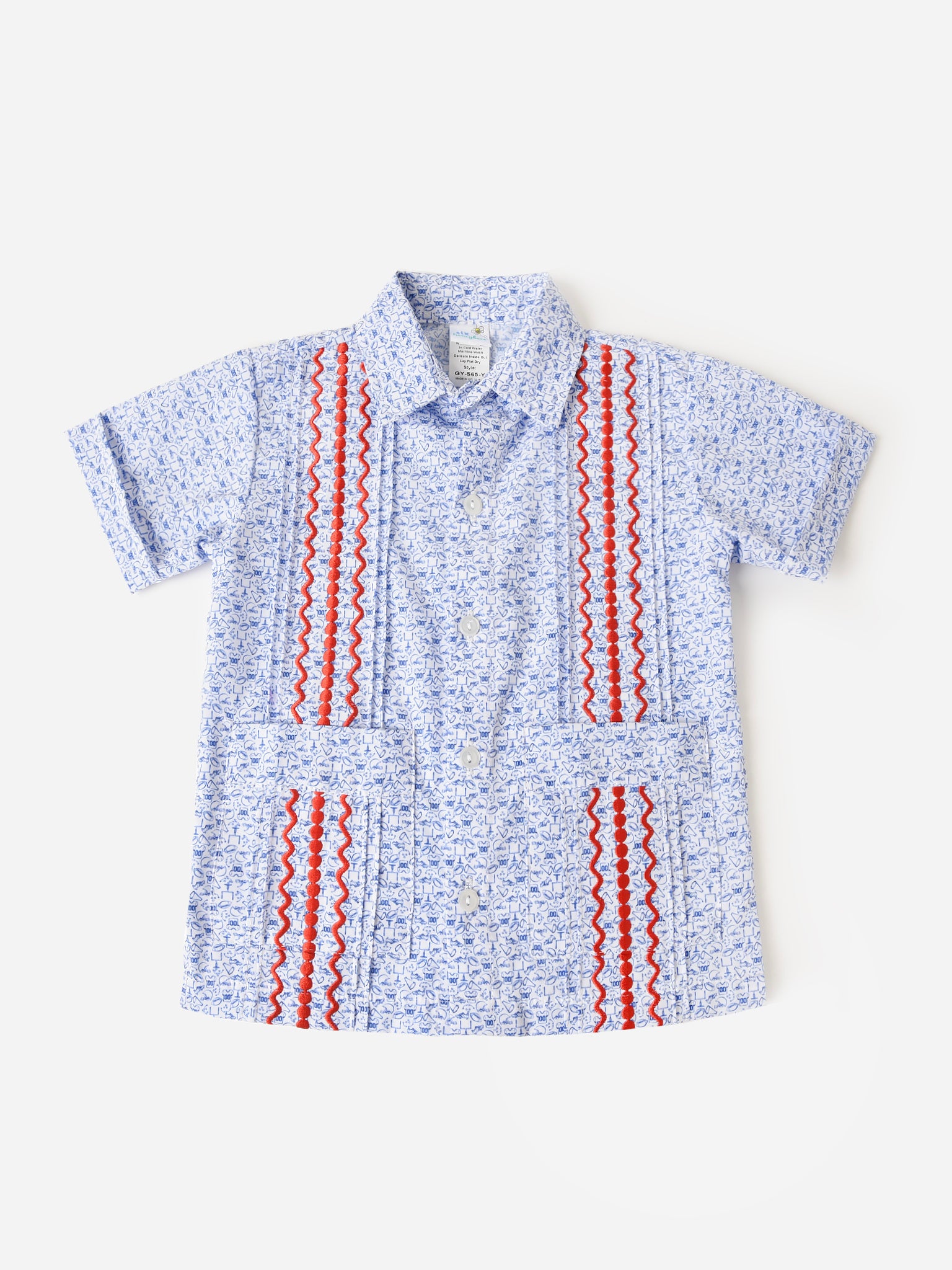 Six Honeybees Boys' Guayabera Shirt - Saint Bernard