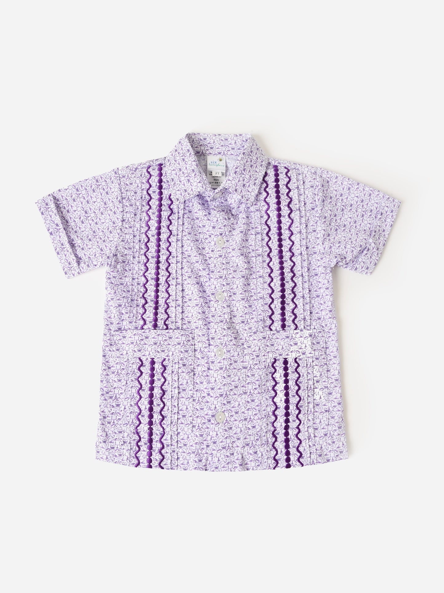Six Honeybees Boys' Guayabera Shirt - Saint Bernard