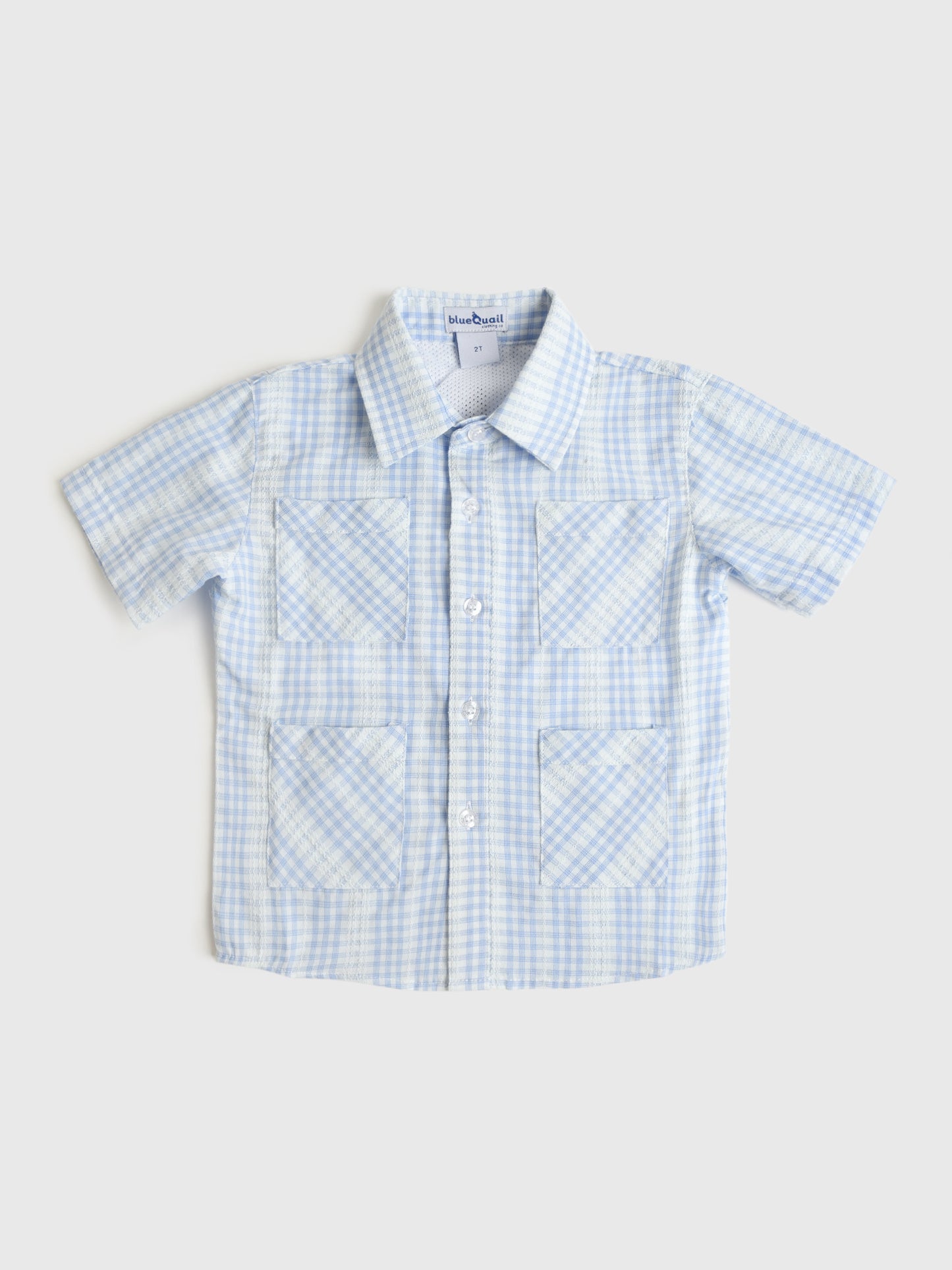 Blue Quail Boys' Short Sleeve Guayabera Shirt - Saint Bernard
