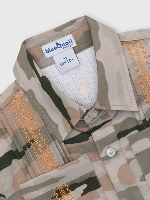 Blue Quail Boys' Short Sleeve Guayabera Shirt - Saint Bernard