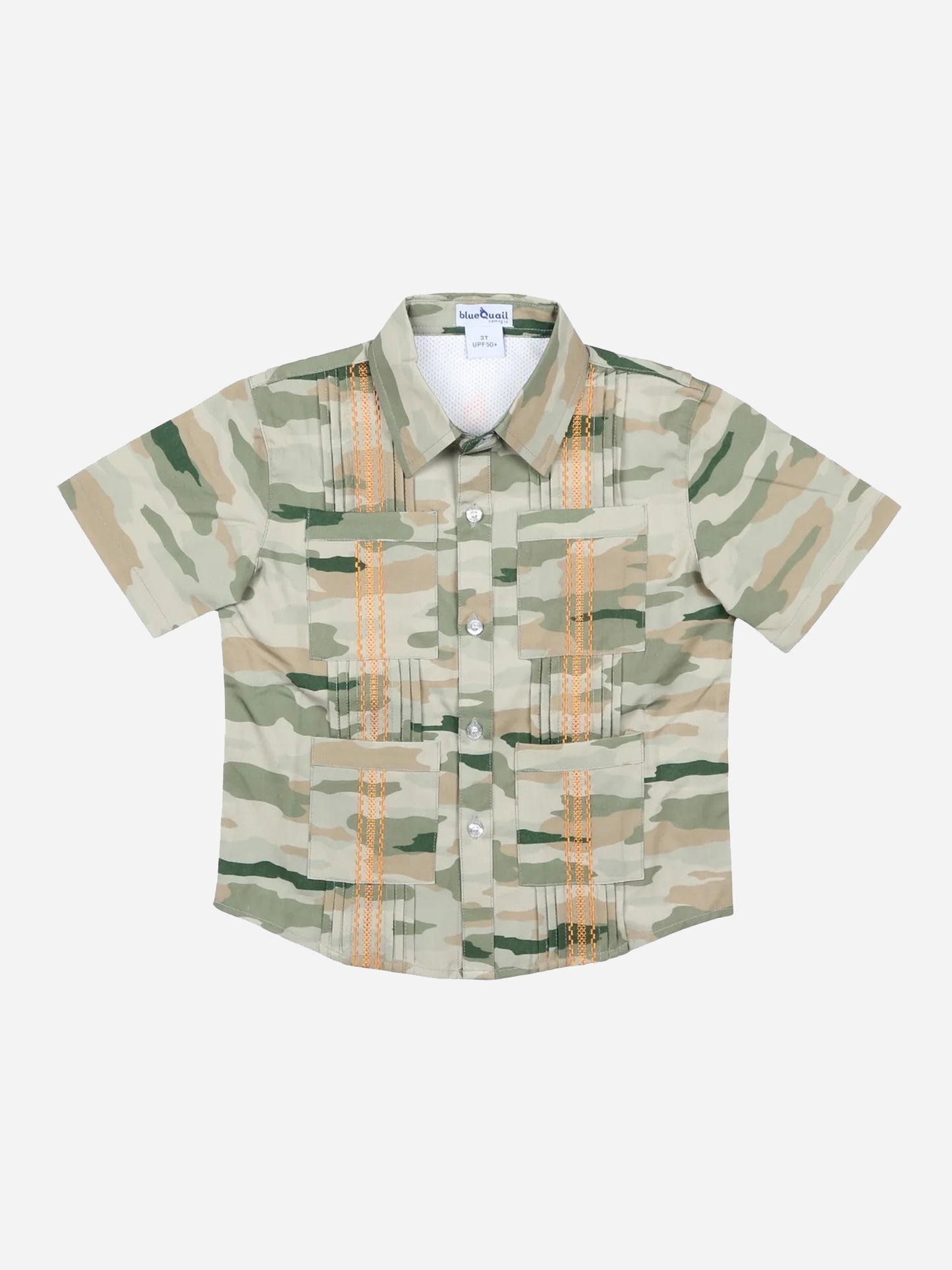 Blue Quail Boys' Short Sleeve Guayabera Shirt - Saint Bernard