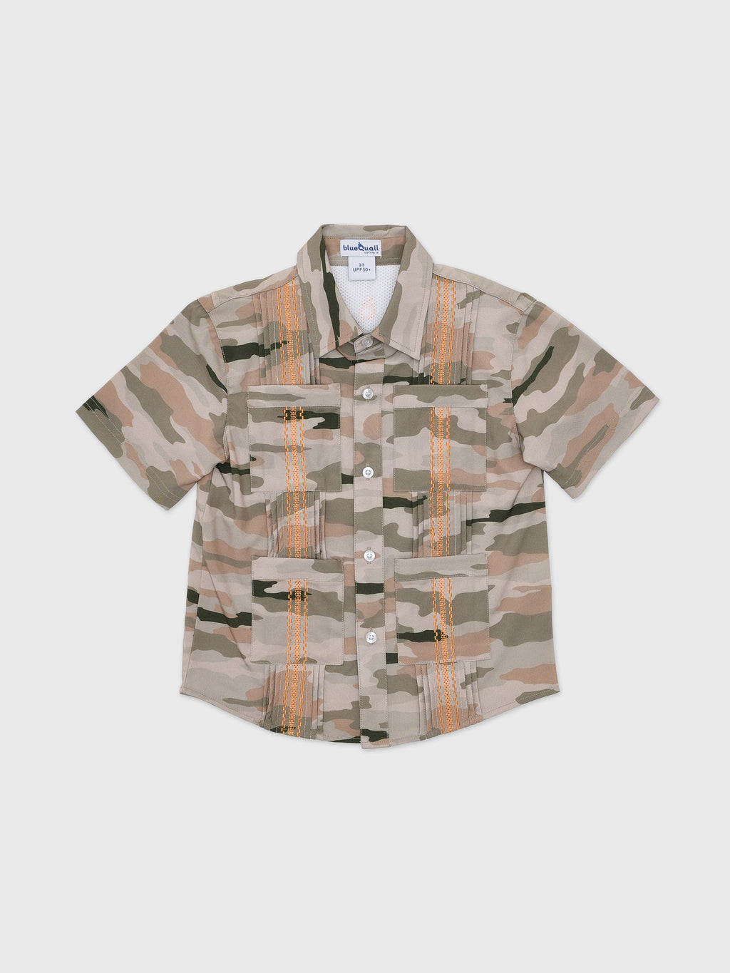 Blue Quail Boys' Short Sleeve Guayabera Shirt - Saint Bernard