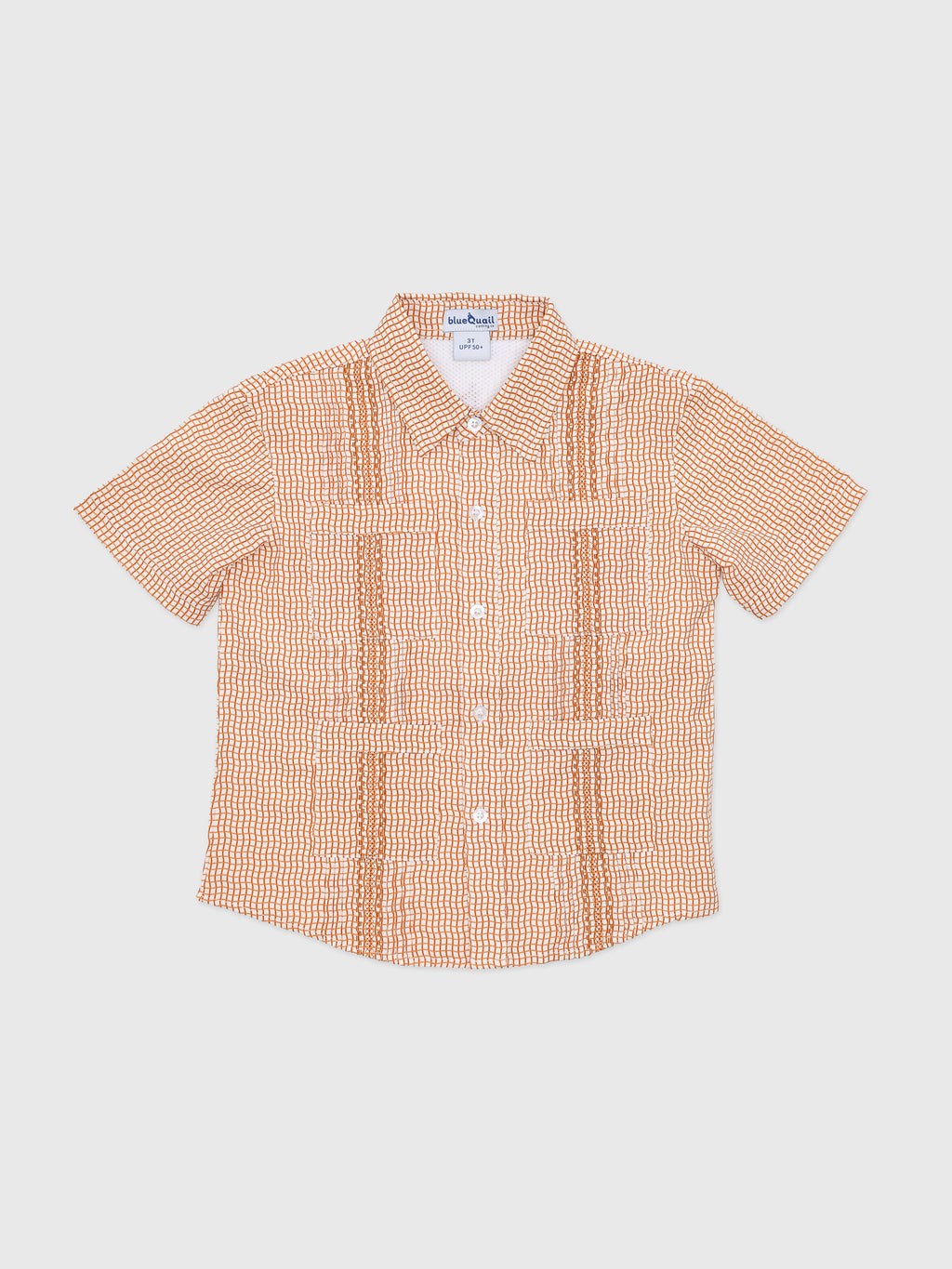 Blue Quail Boys' Short Sleeve Guayabera Shirt - Saint Bernard