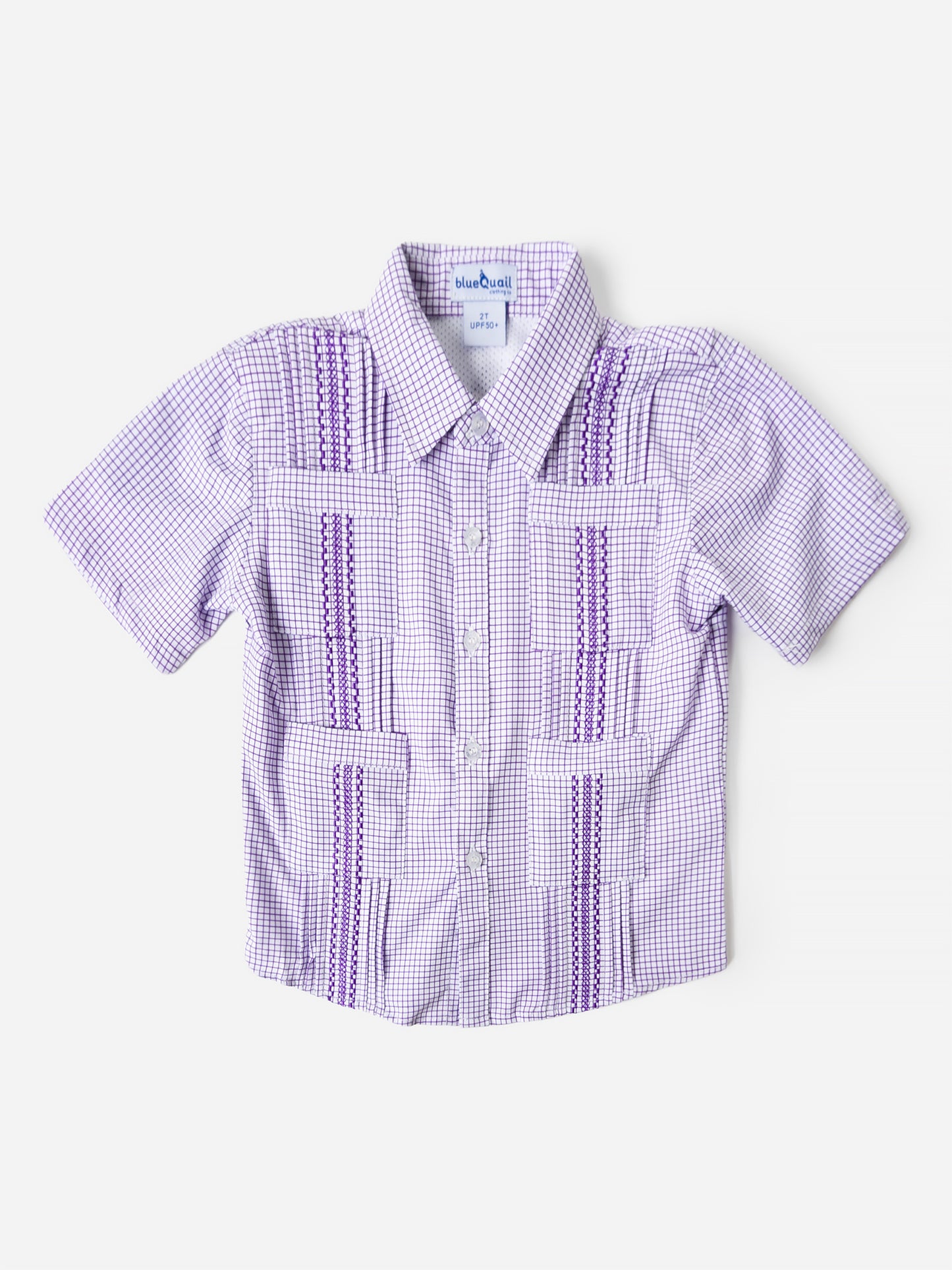 Blue Quail Boys' Short Sleeve Guayabera Shirt - Saint Bernard