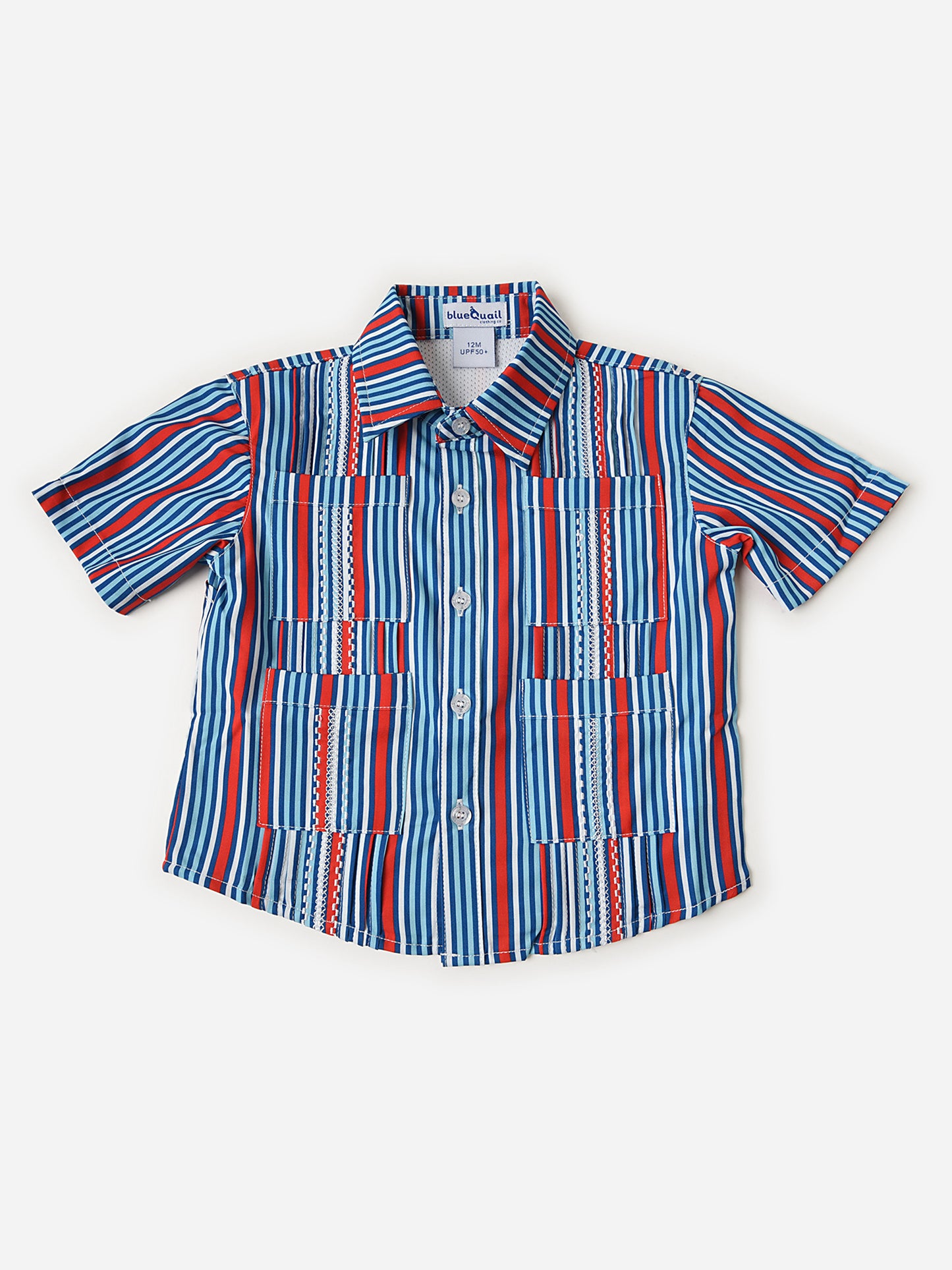 Blue Quail Boys' Short Sleeve Guayabera Shirt - Saint Bernard