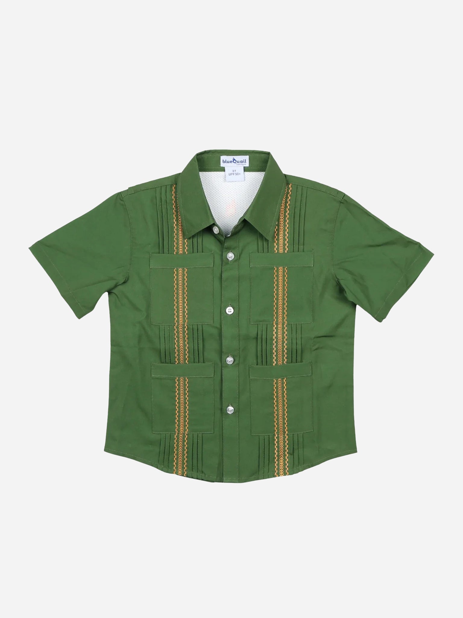 Blue Quail Boys' Short Sleeve Guayabera Shirt - Saint Bernard