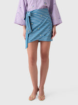 La Vie Women's Bouquet Striped Mini Wrap Skirt - Saint Bernard