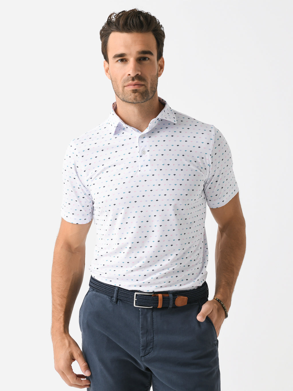 Harlestons Men's The Mixed Cormorant Polo - Saint Bernard