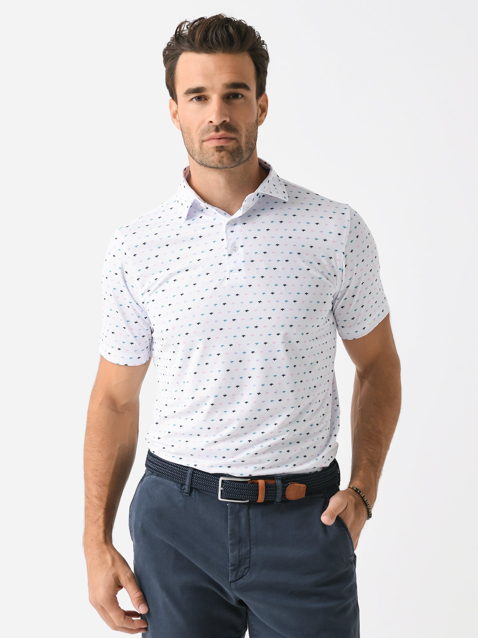 Harlestons Men's The Mixed Cormorant Polo - Saint Bernard