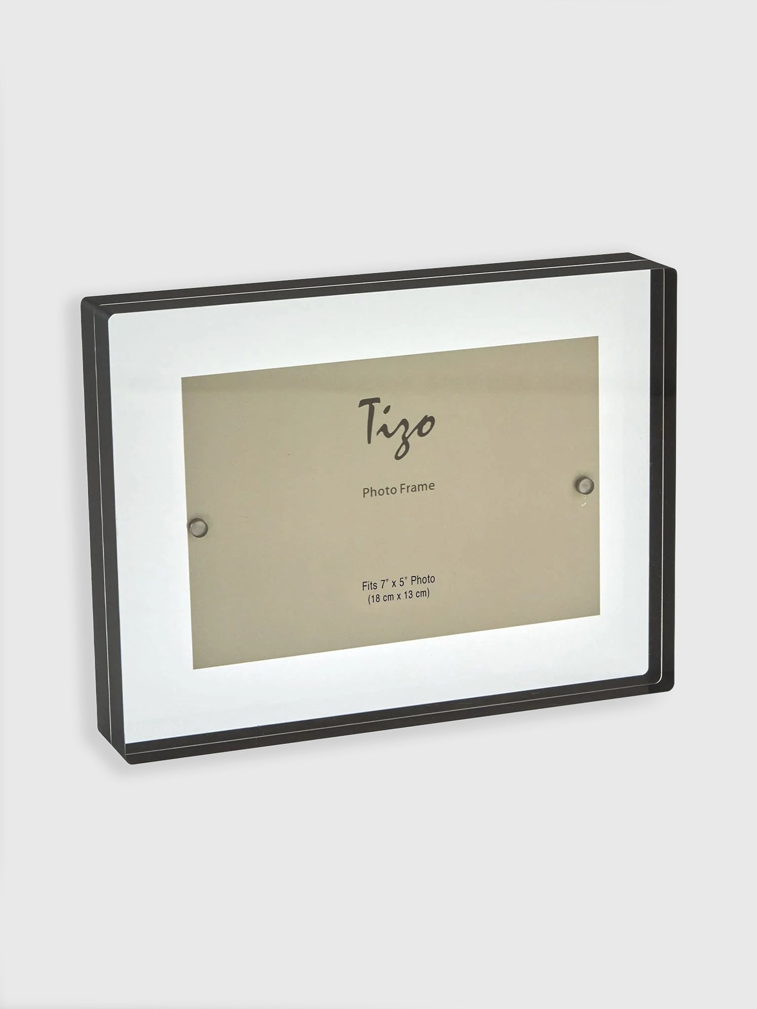 TIZO Lucite Black Border Block 5x7 Photo Frame - Saint Bernard