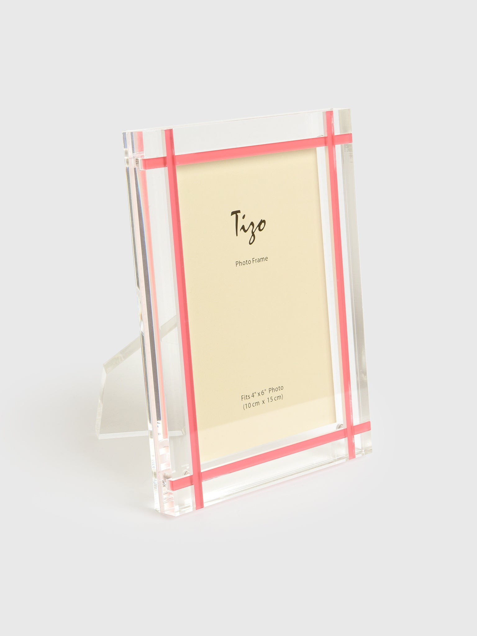 TIZO Lucite Pink Inlay 4x6 Photo Frame - Saint Bernard