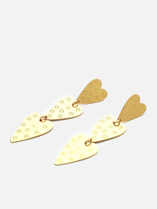 Accessory Concierge Hammered Heart Drop Earring