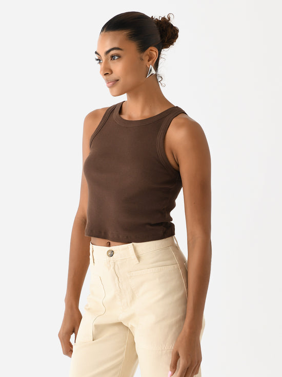 Velvet Harla Cotton Slub Tank Top- Bisque