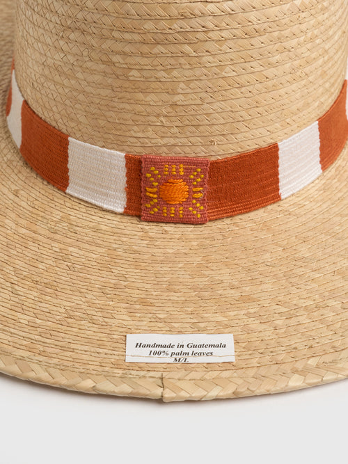 Sunshine Tienda Women's Orange + White Palm Hat