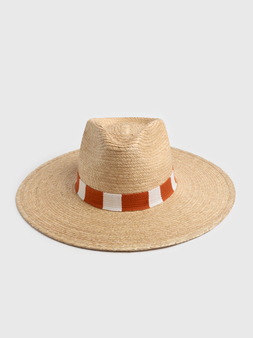 Sunshine Tienda Women's Orange + White Palm Hat